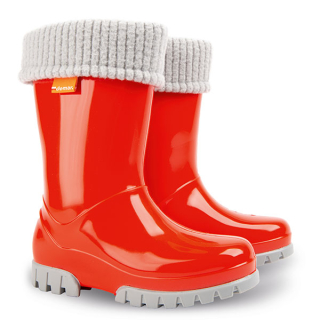 Dětské zateplené holínky DEMAR Twister Lux B červené